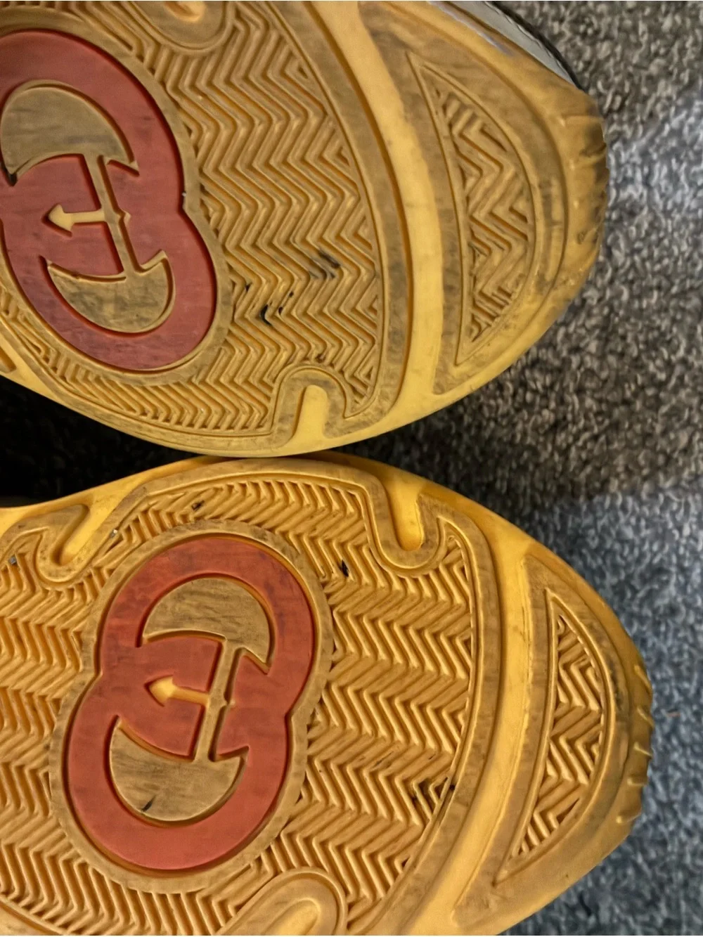 Gucci Gray, Pink & Brown Mixed-Media Sneakers